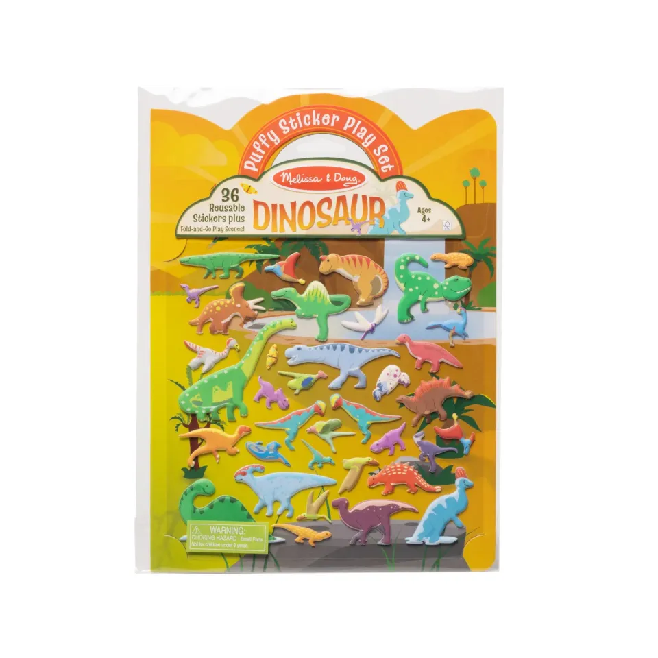 Melissa & Doug Puffy Sticker Dinosaurier 36 Sticker mit Tafel