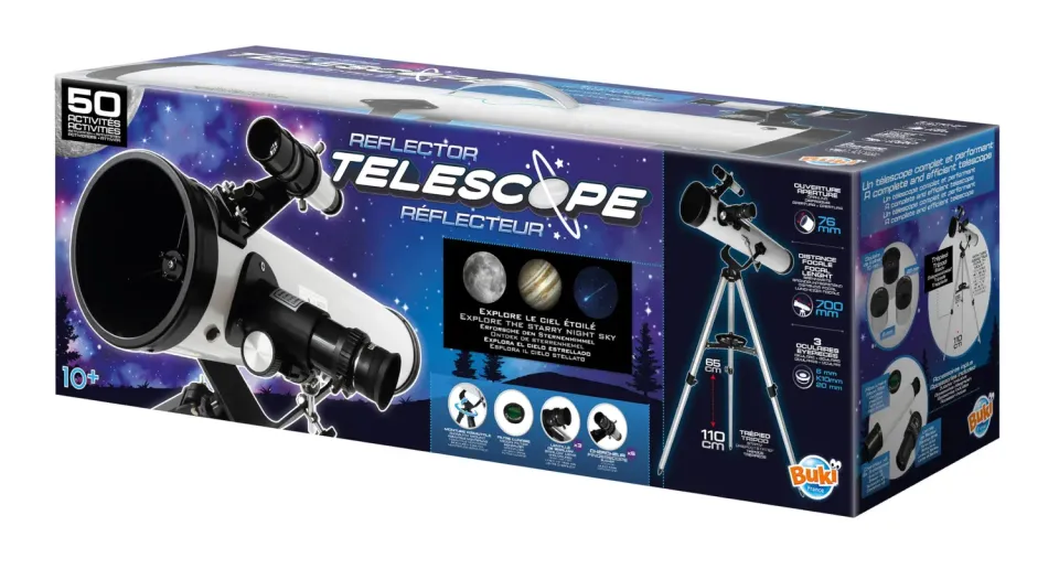 Buki Newton-Teleskop Reflektorteleskop 50 Aktivitäten