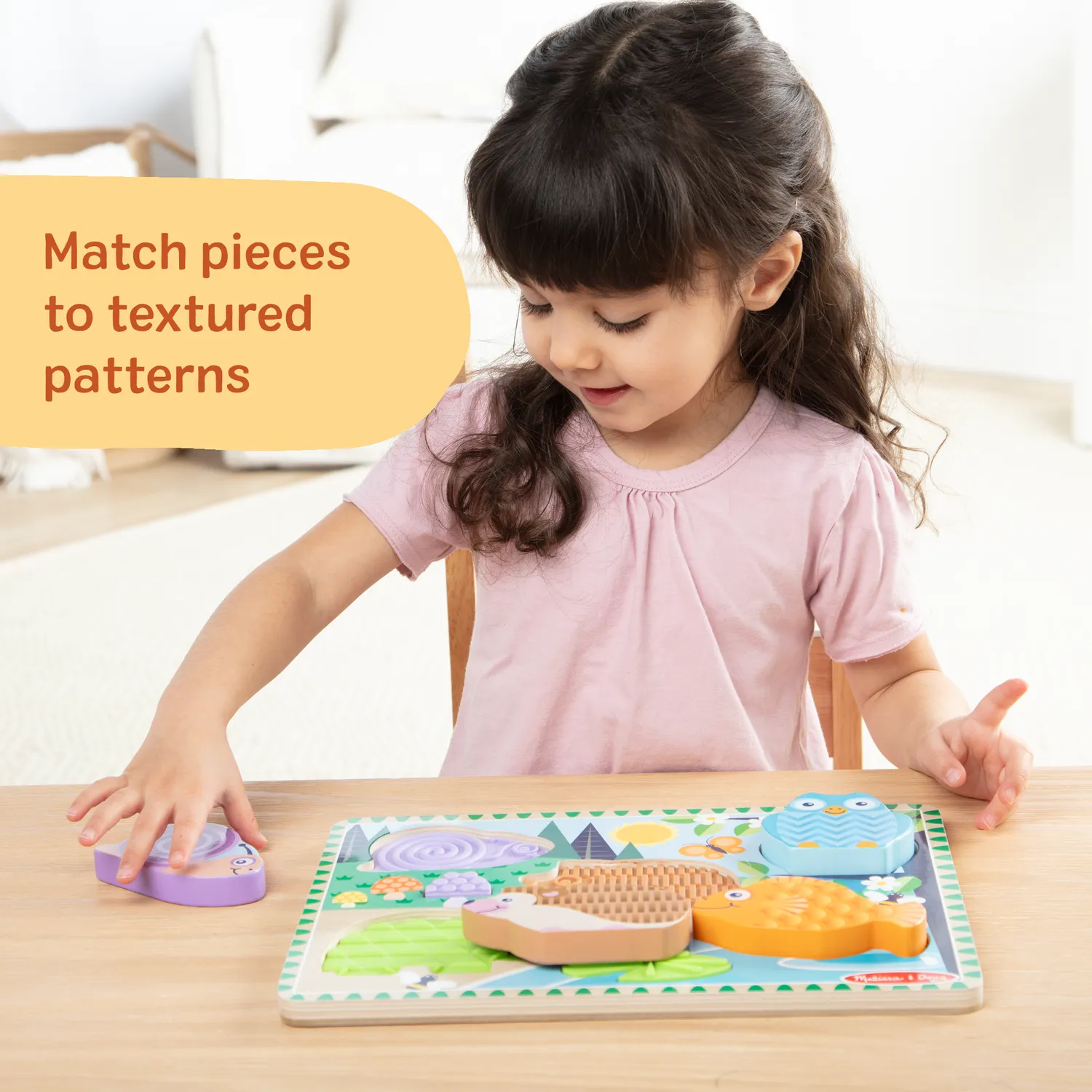 Melissa & Doug Forest Friends Fühlpuzzle Holzpuzzle 5 Teile ab 2J