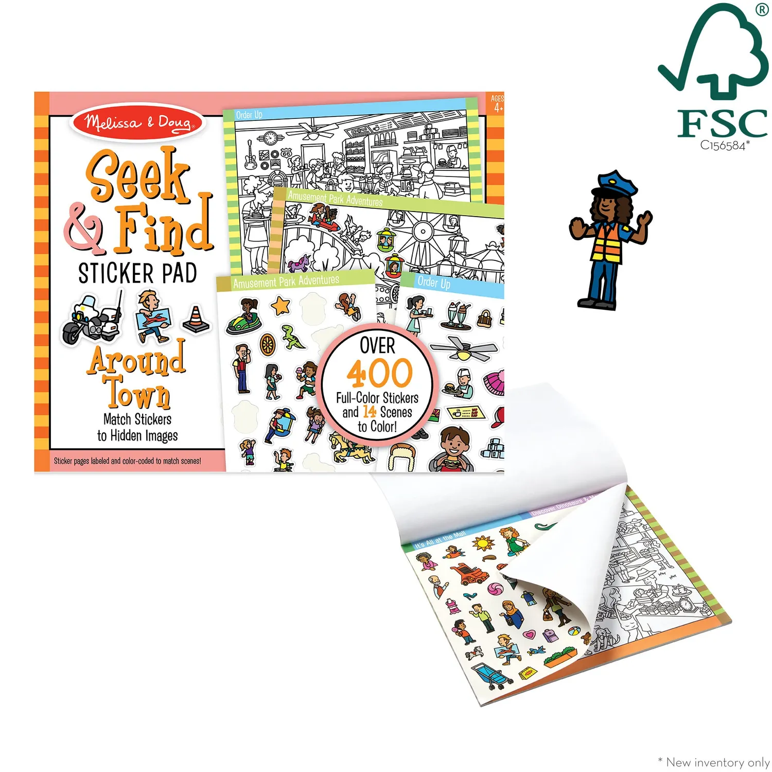 Melissa & Doug Around Town Seek & Find Stickerblock 400 Sticker