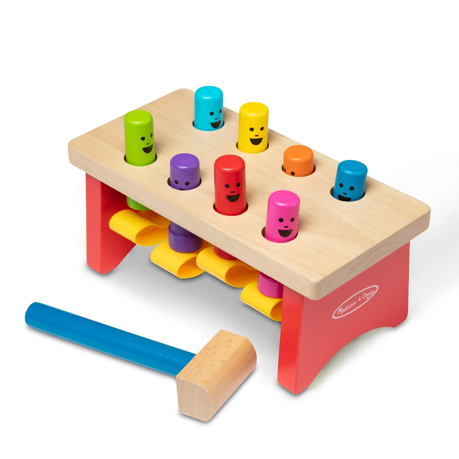 Melissa & Doug Deluxe Pounding Bench Klopfbank Holz 8 Stifte