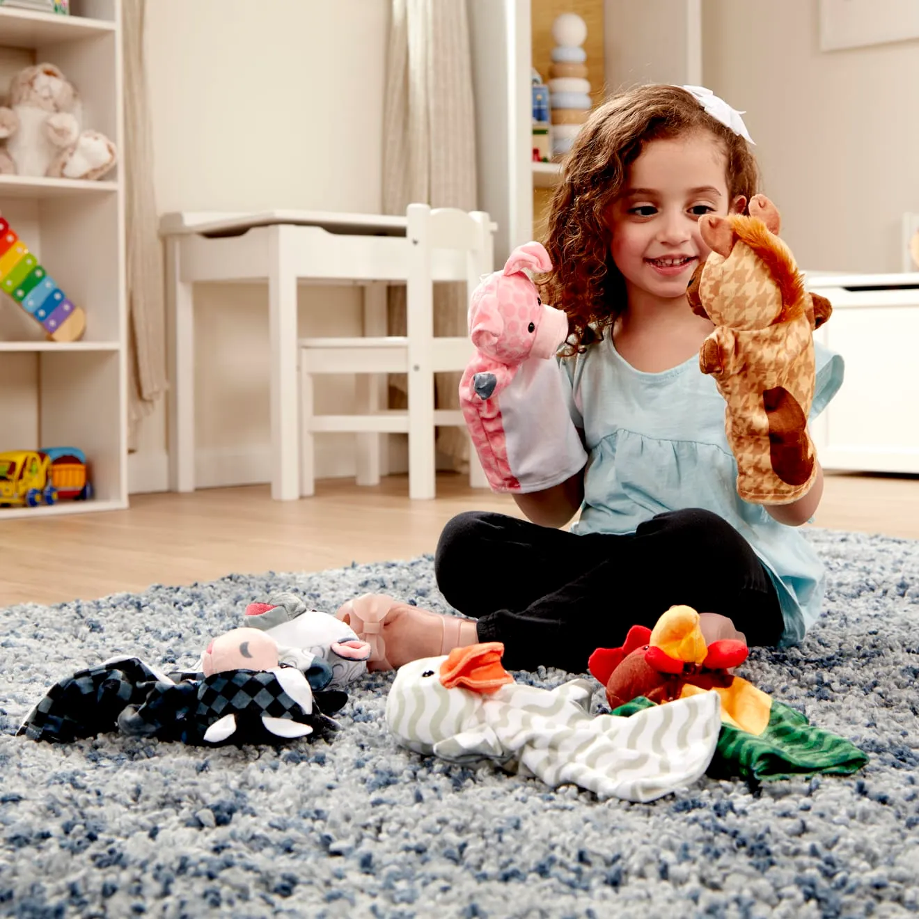 Melissa & Doug Barn Buddies Handpuppen Bauernhof 6-teilig Plüsch