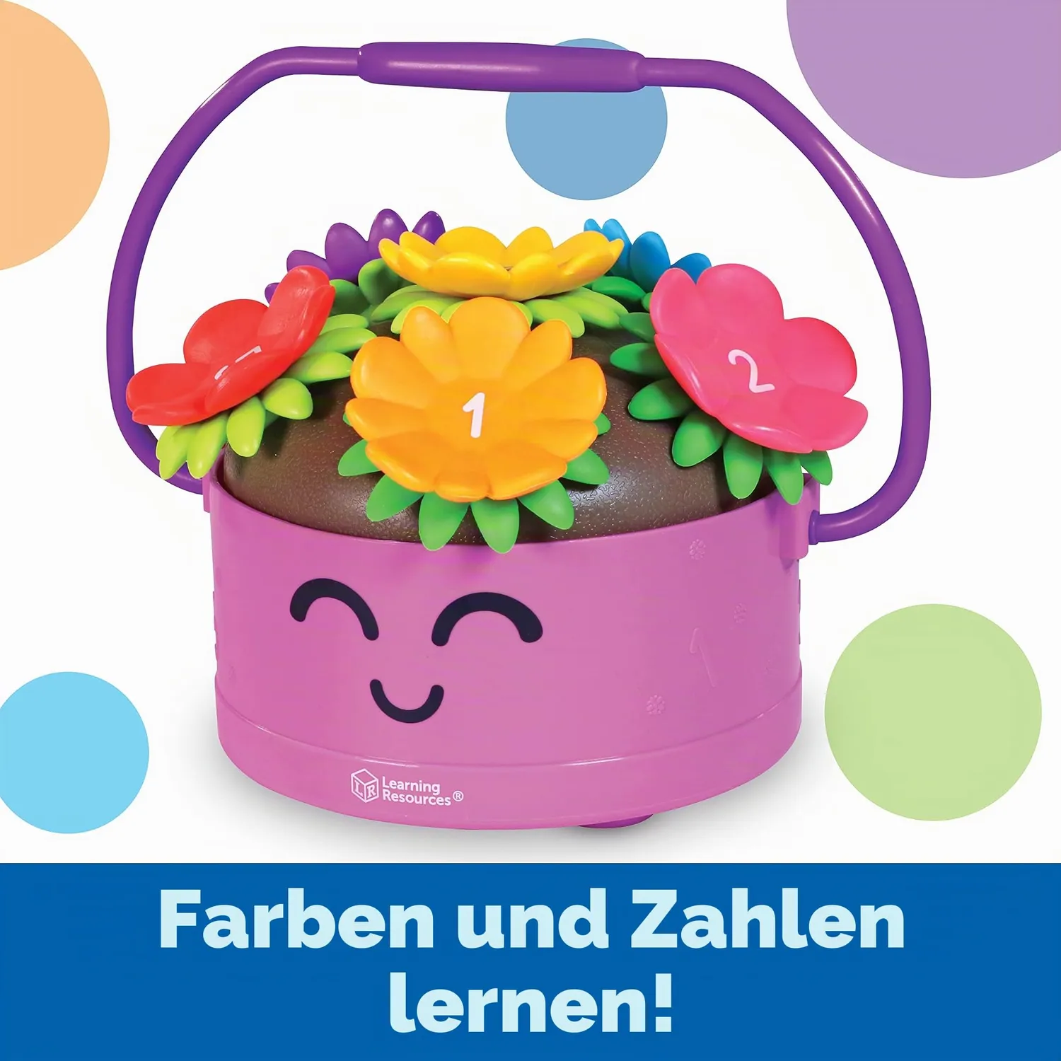 Learning Resources Poppy Blumentopf Steckspiel 15 Teile Farben Zählen