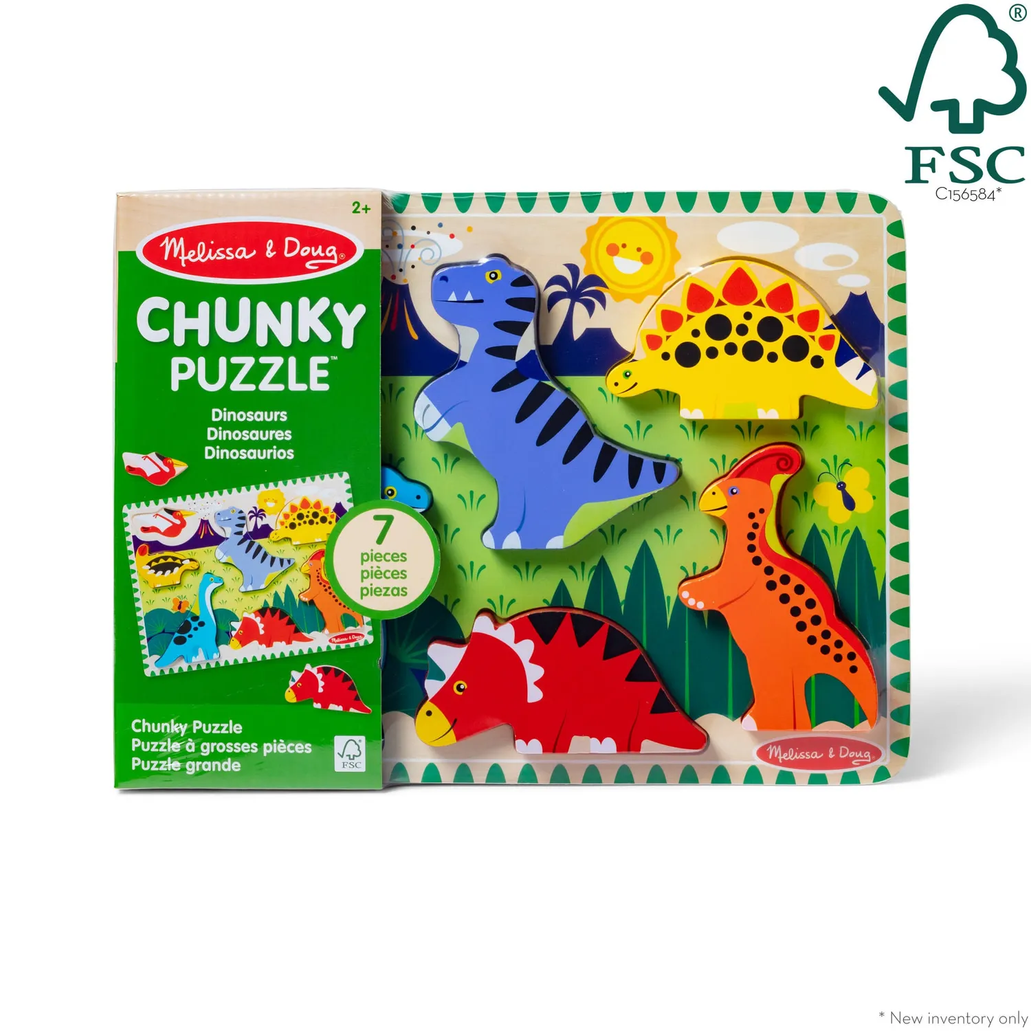 Melissa & Doug Dinosaurs Holzpuzzle 7 Teile Dino