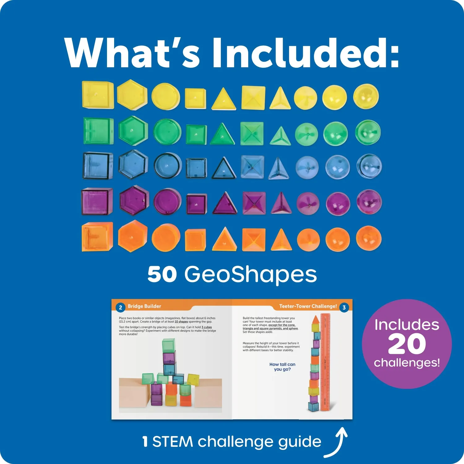 Learning Resources STEM 3D Geometrie Formen Set 50 Teile ab 5 Jahren