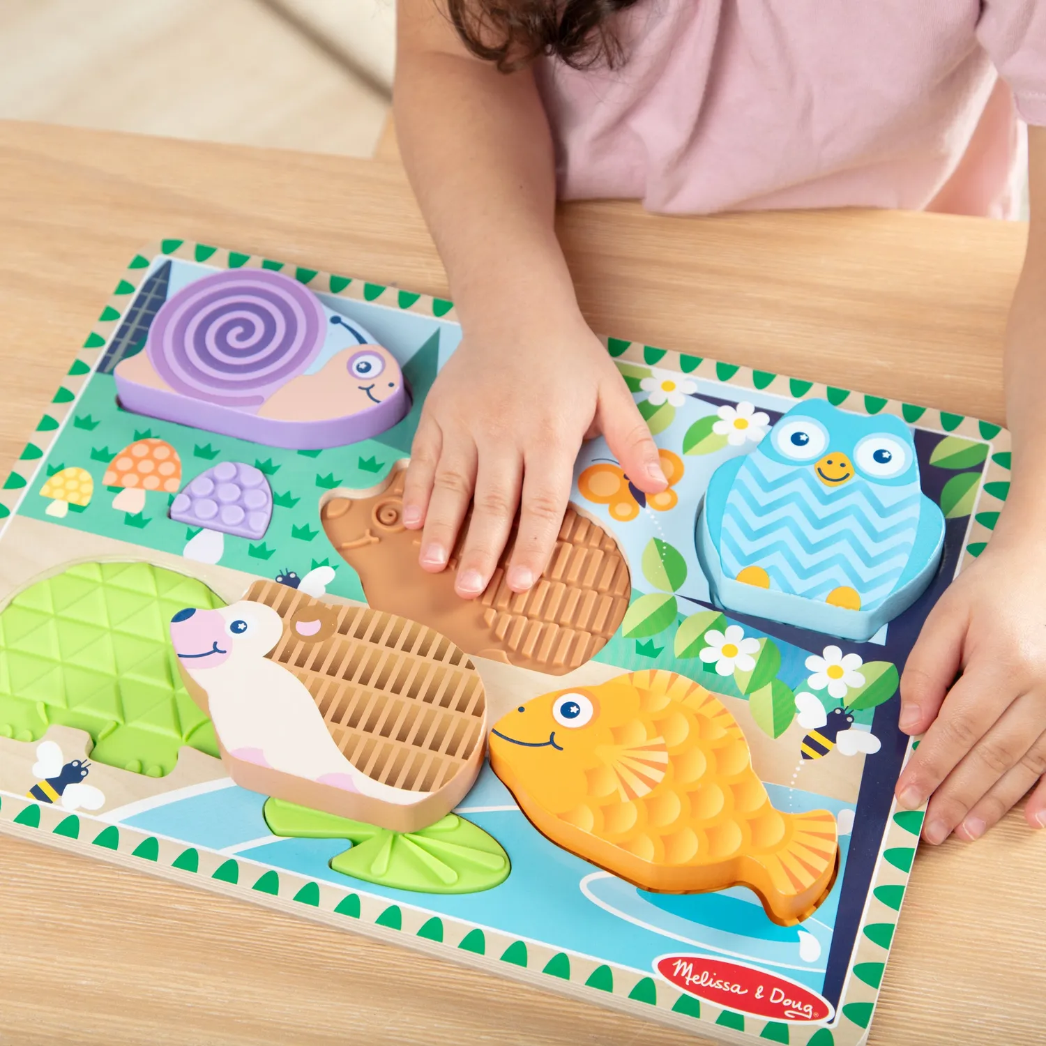 Melissa & Doug Forest Friends Fühlpuzzle Holzpuzzle 5 Teile ab 2J