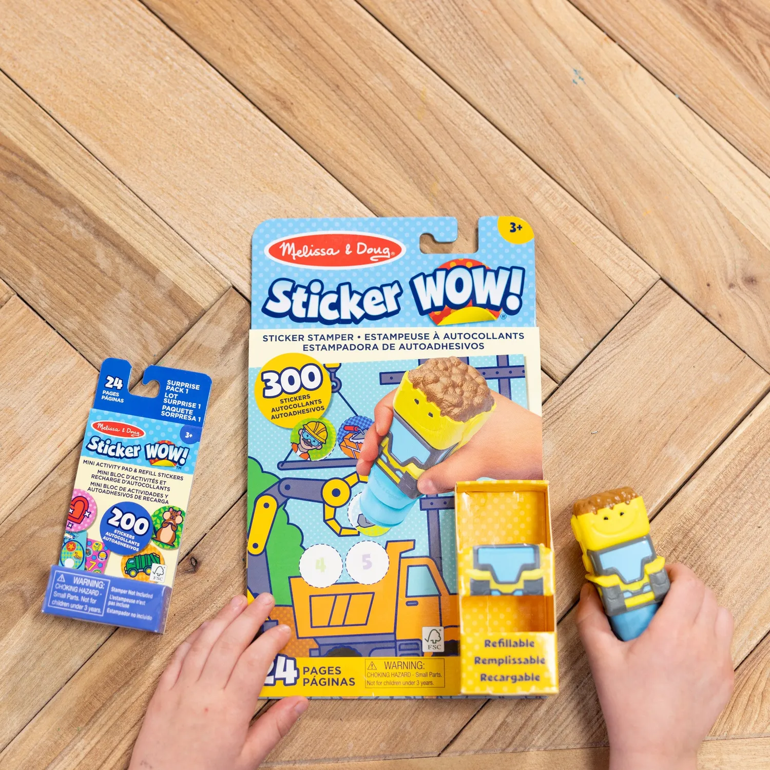 Melissa & Doug Sticker WOW Bulldozer Stickerheft mit Stempel
