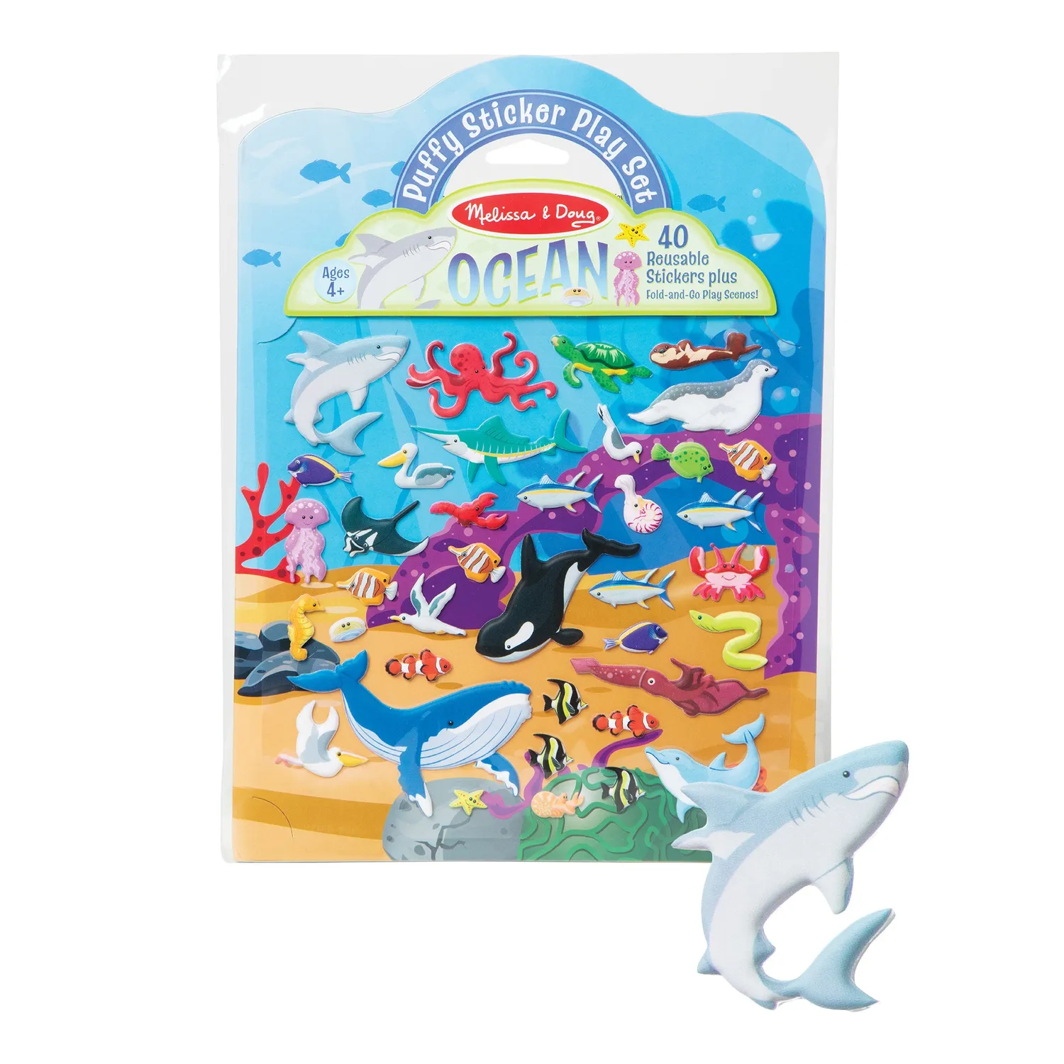 Melissa & Doug Puffy Sticker Set Ozean 40-teilig wiederverwendbar