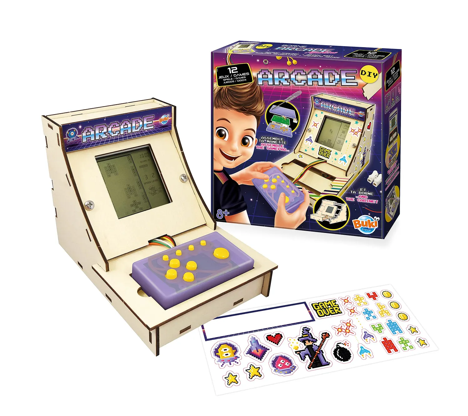 Buki 2167 Arcade-Terminal Bausatz mit 12 Spielen