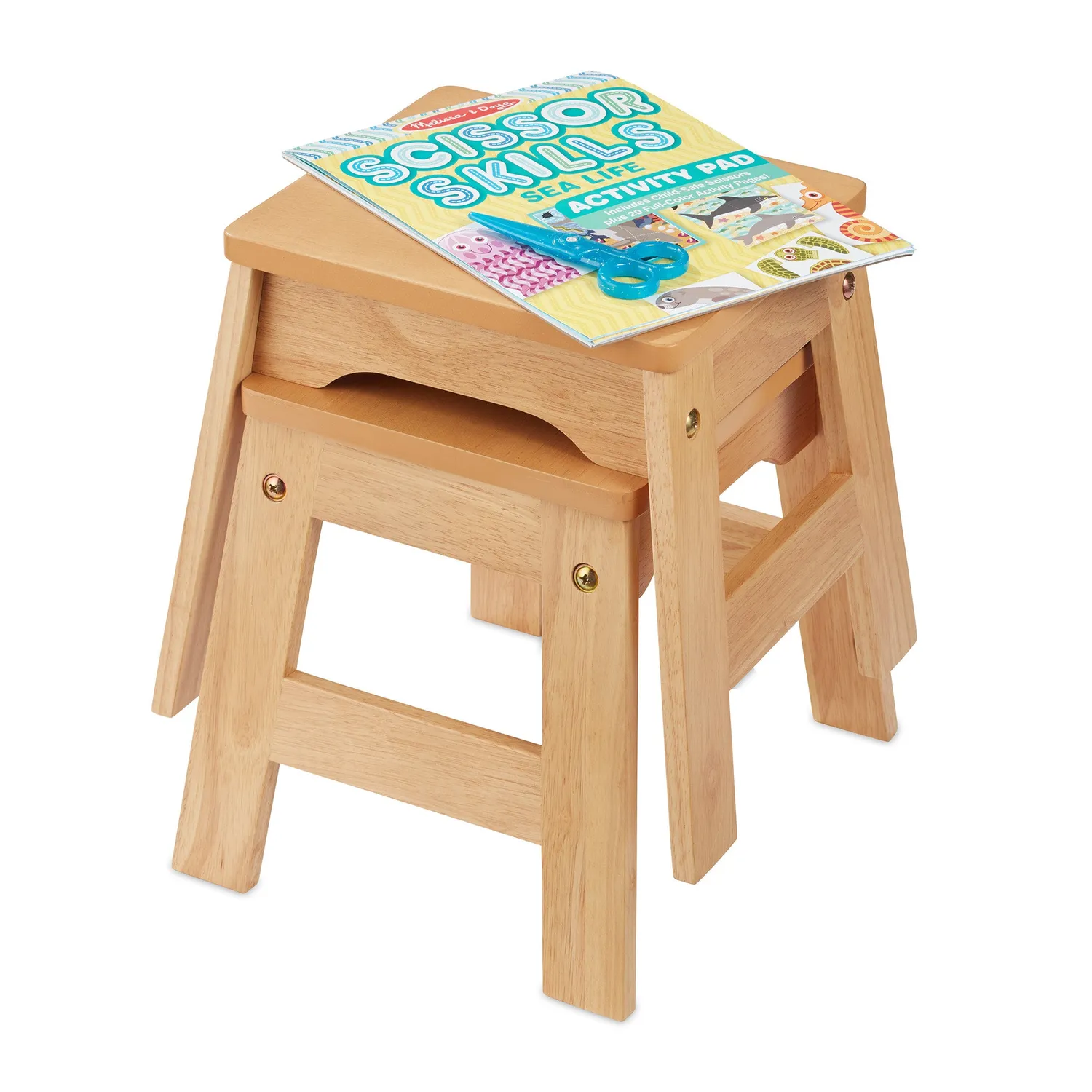 Melissa & Doug Wooden Stools Kinderhocker Holz 2er Set
