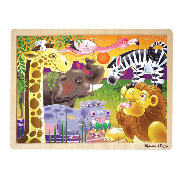 Melissa & Doug African Plains Holzpuzzle 24 Teile Savanne