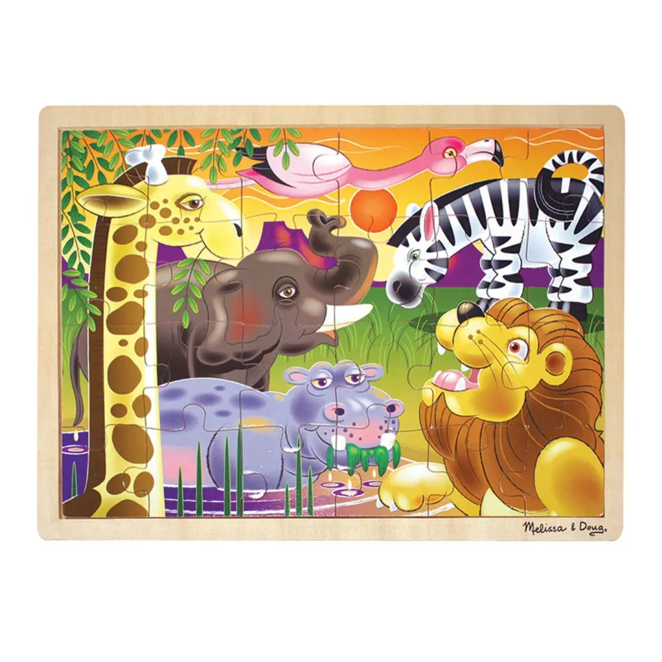 Melissa & Doug African Plains Holzpuzzle 24 Teile Savanne