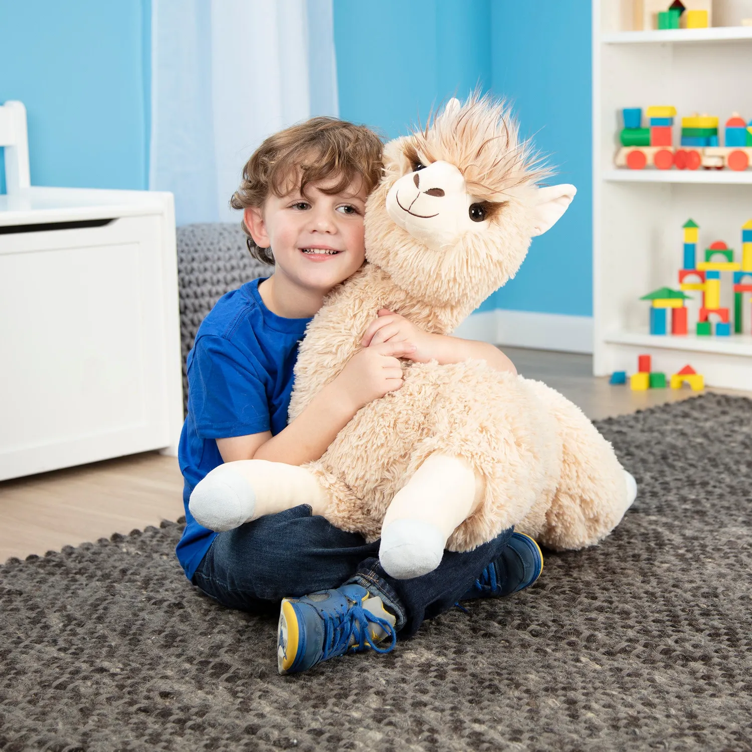 Melissa & Doug Lama Kuscheltier Jumbo 107 cm beige