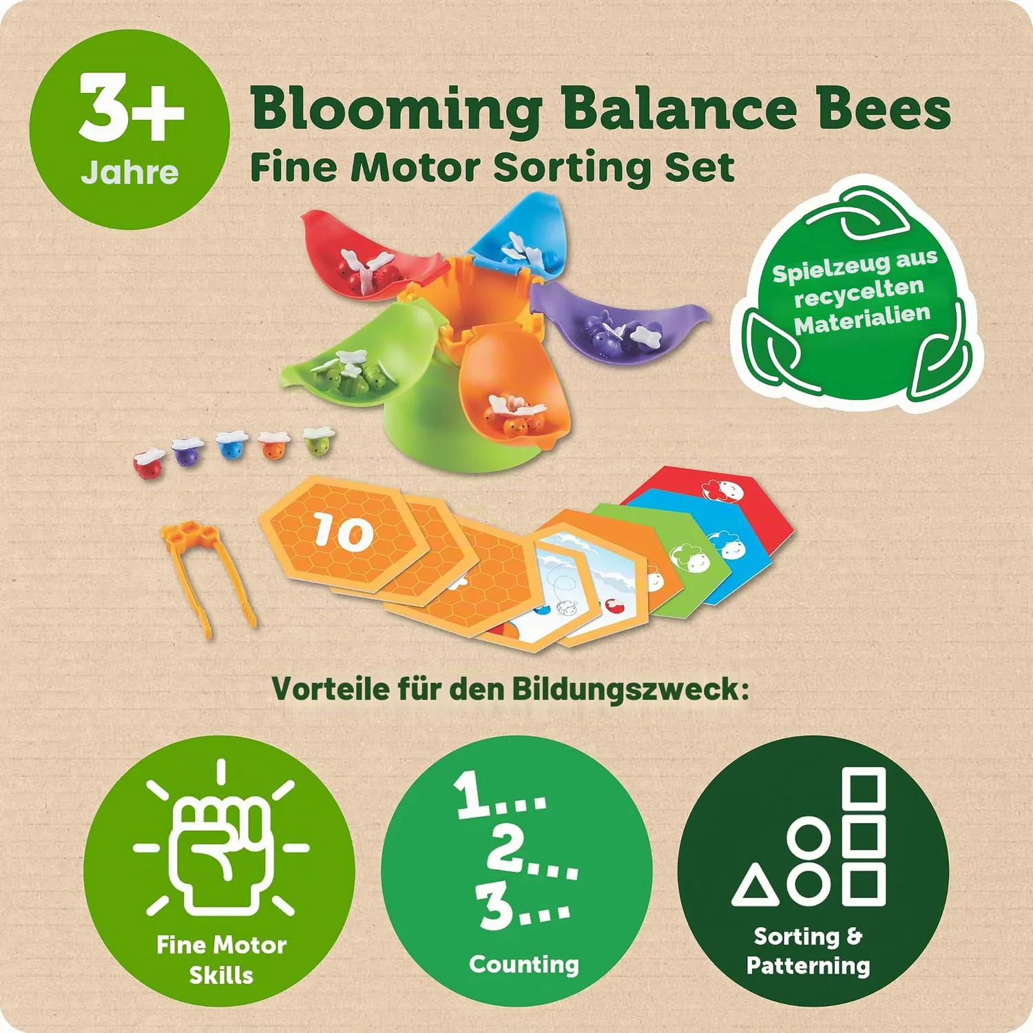 Learning Resources Skill Builders Blühende Balancier-Bienen Sortierset