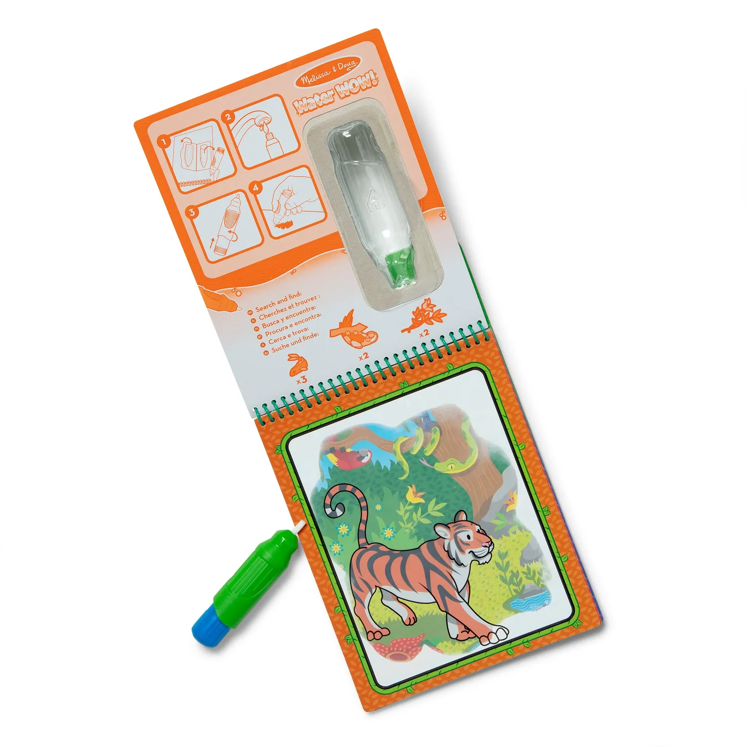Melissa & Doug Water Wow Malbuch Wasser Dschungel 4 Seiten