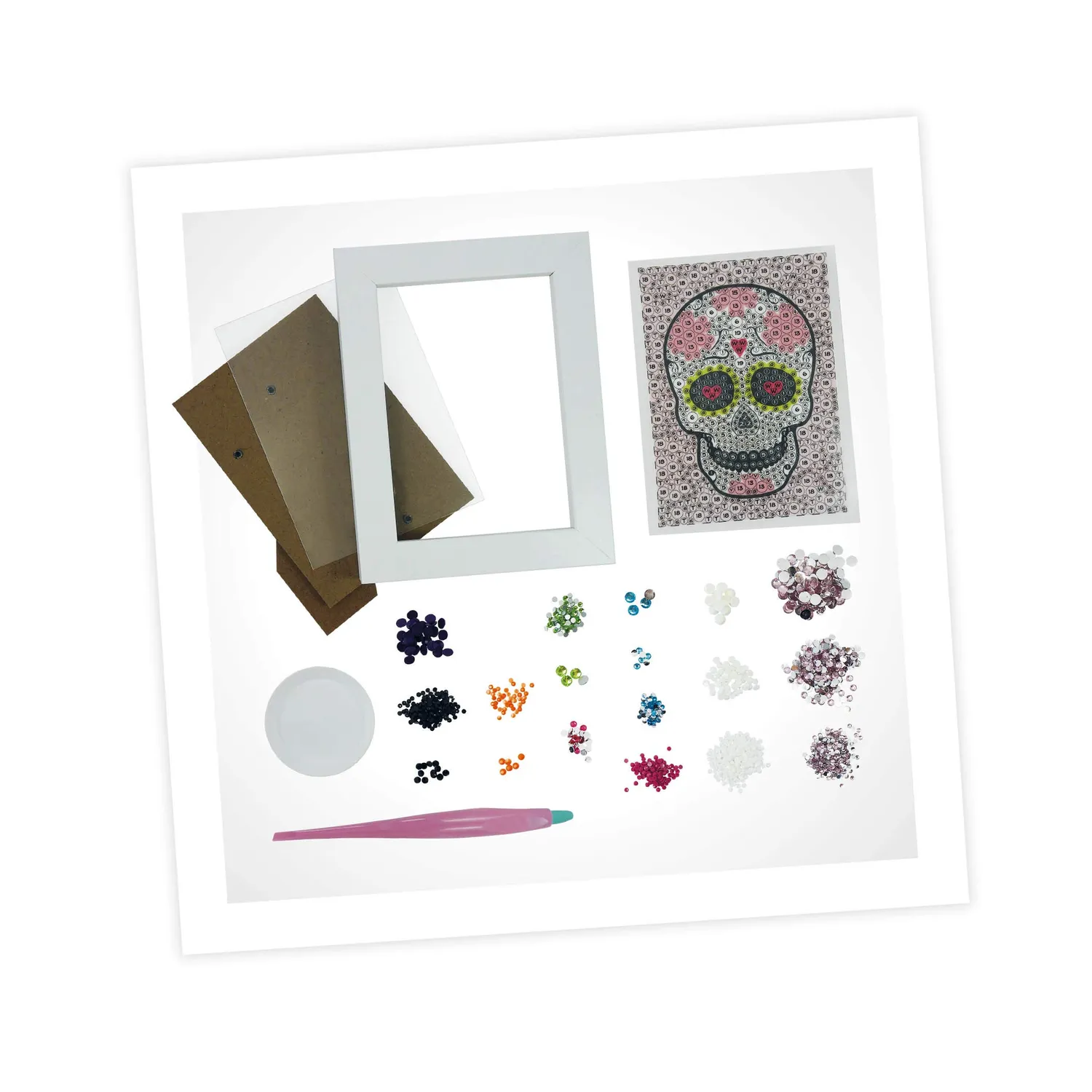 Buki Be Teens Glitters Totenkopf Diamond Painting Rahmen