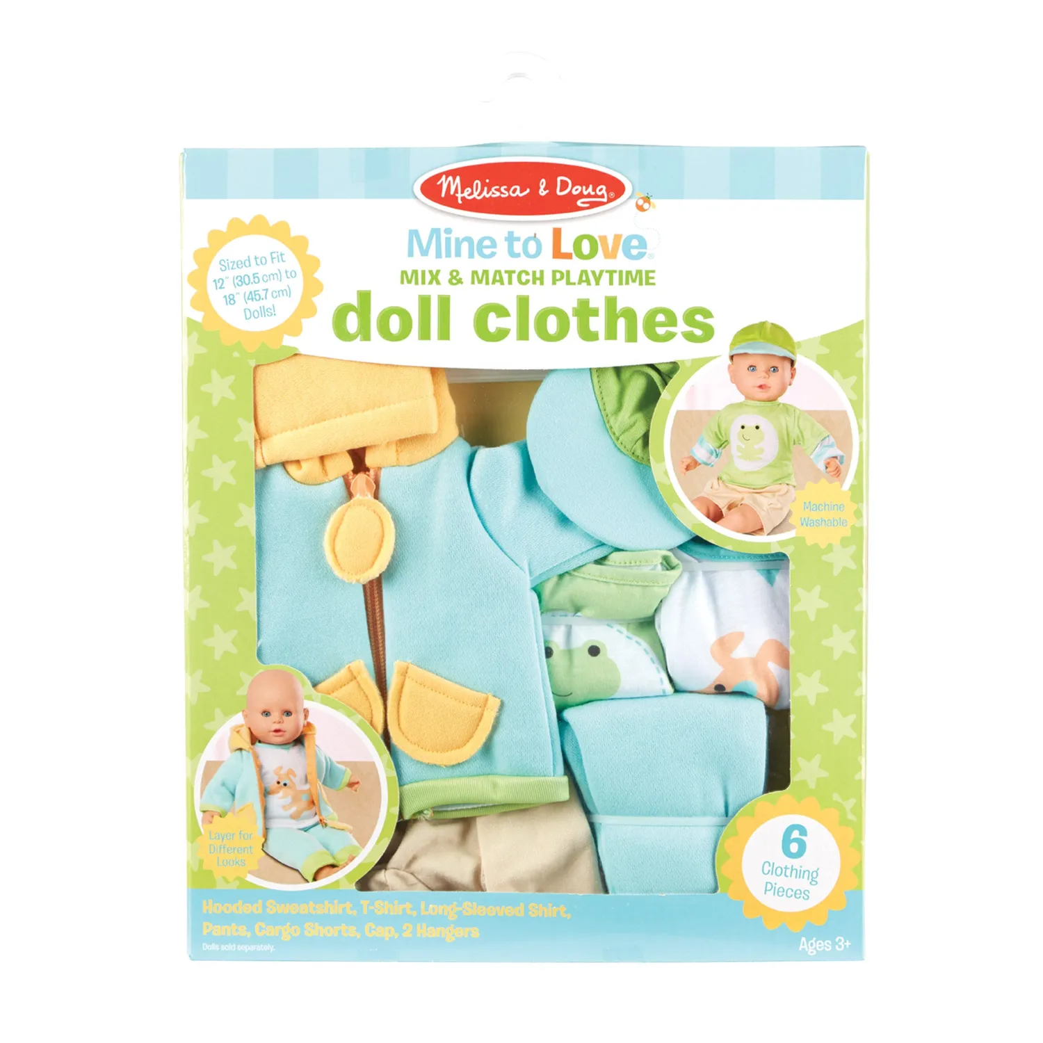 Melissa and Doug Mine to Love Mix & Match Puppenkleidung 6-teilig