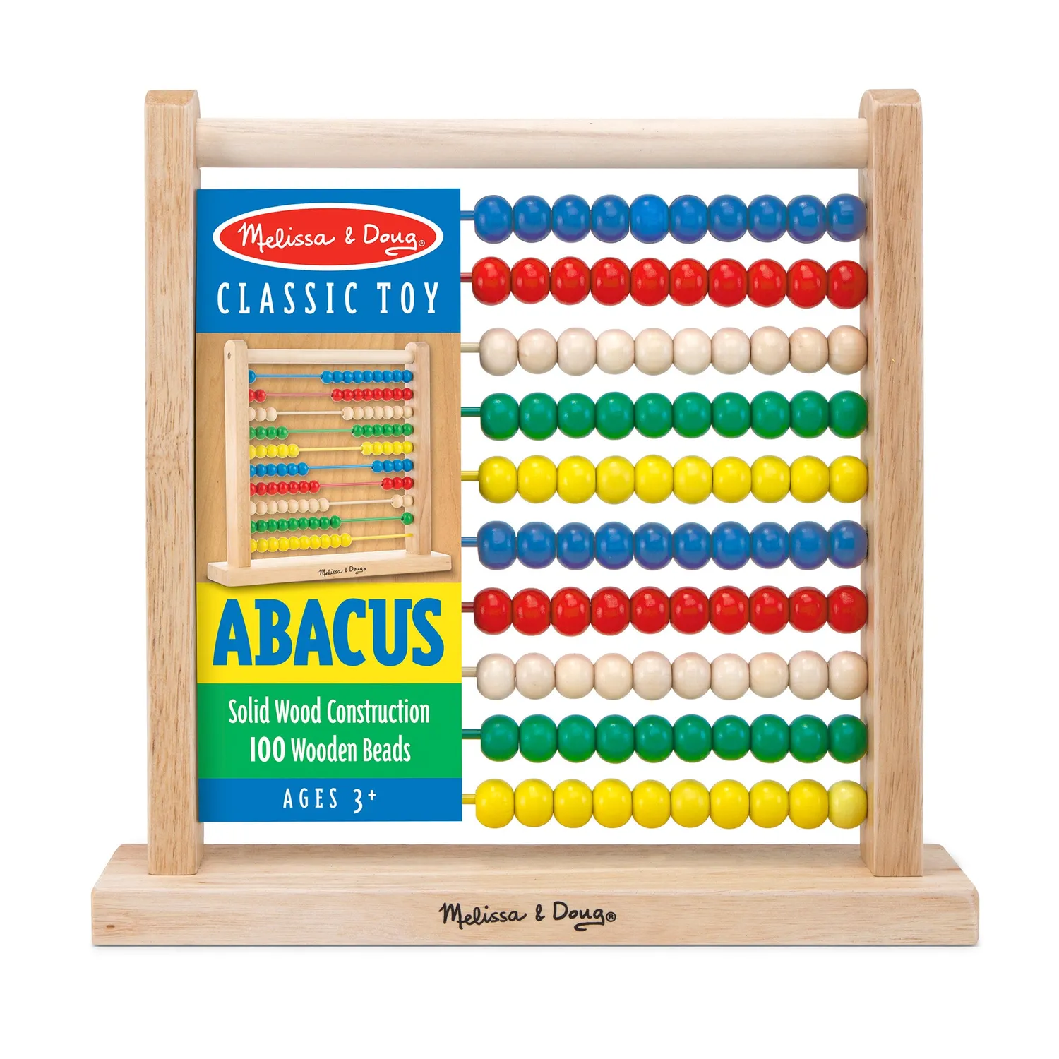 Melissa & Doug Abakus Rechenrahmen Holz 100 Perlen ab 3 Jahre