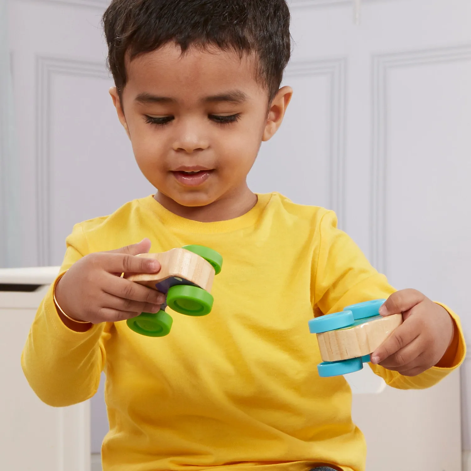 Melissa & Doug Stapelautos Holz 3 Tierautos stapelbar