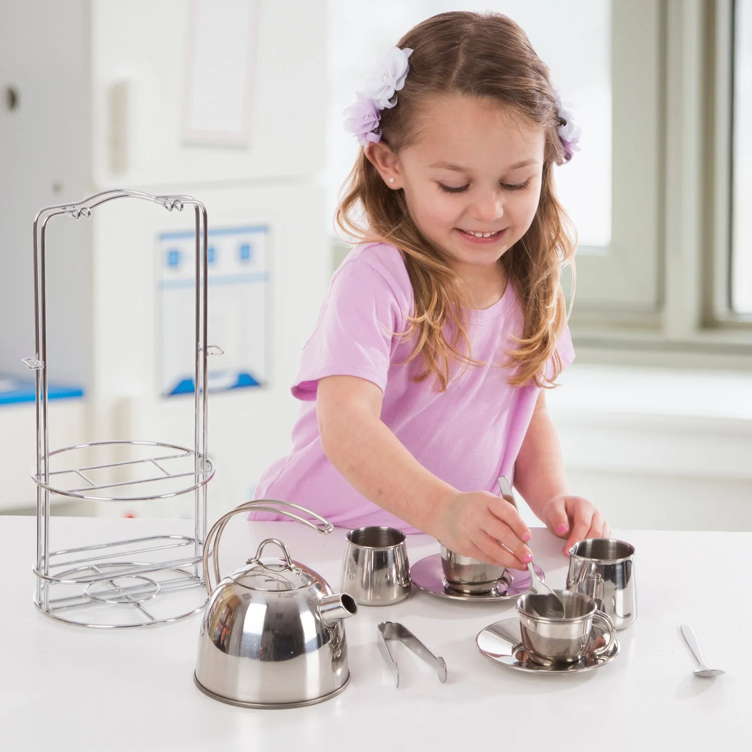 Melissa & Doug Teeservice Spielset Edelstahl