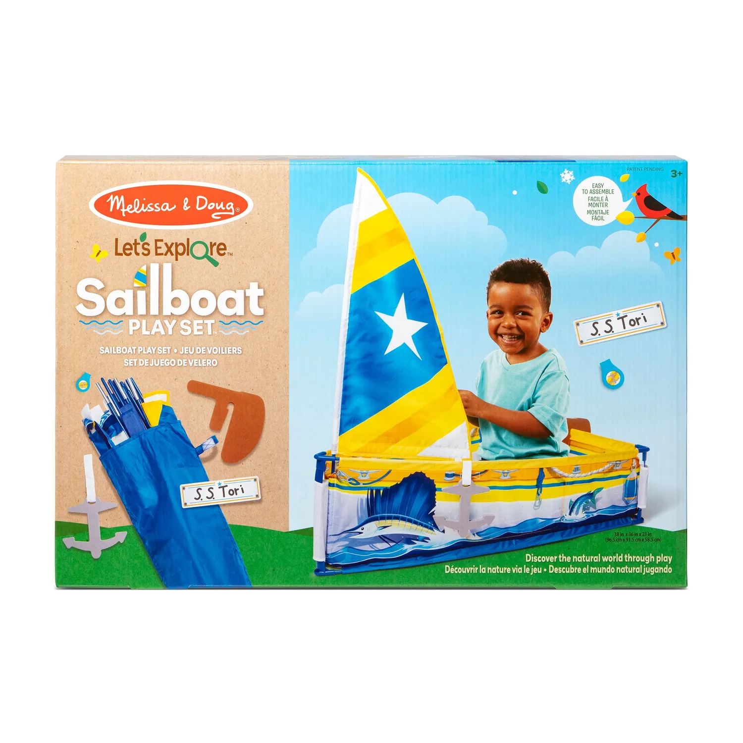Melissa & Doug Let's Explore Sailboat Spielzelt 90x90cm