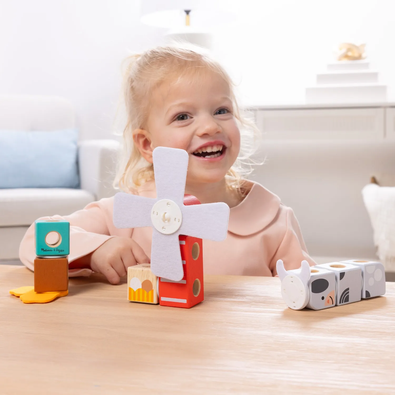 Melissa & Doug Blockables Farm and Farm Friends Steckbausteine 2er-Set Holz