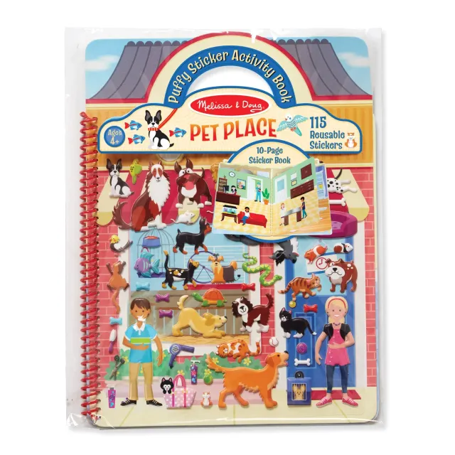 Melissa & Doug Pet Place Puffy Stickerbuch Haustiere 115 Sticker