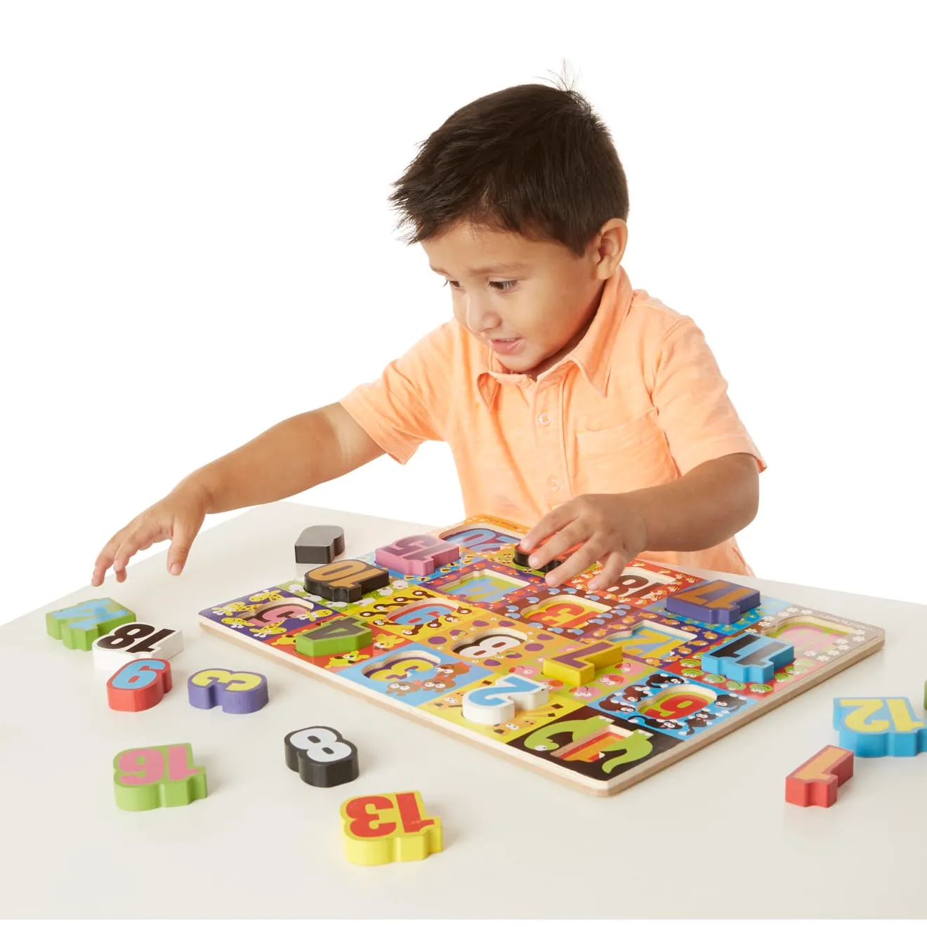 Melissa & Doug Jumbo Numbers Holzpuzzle Zahlen 1-20 20 Teile