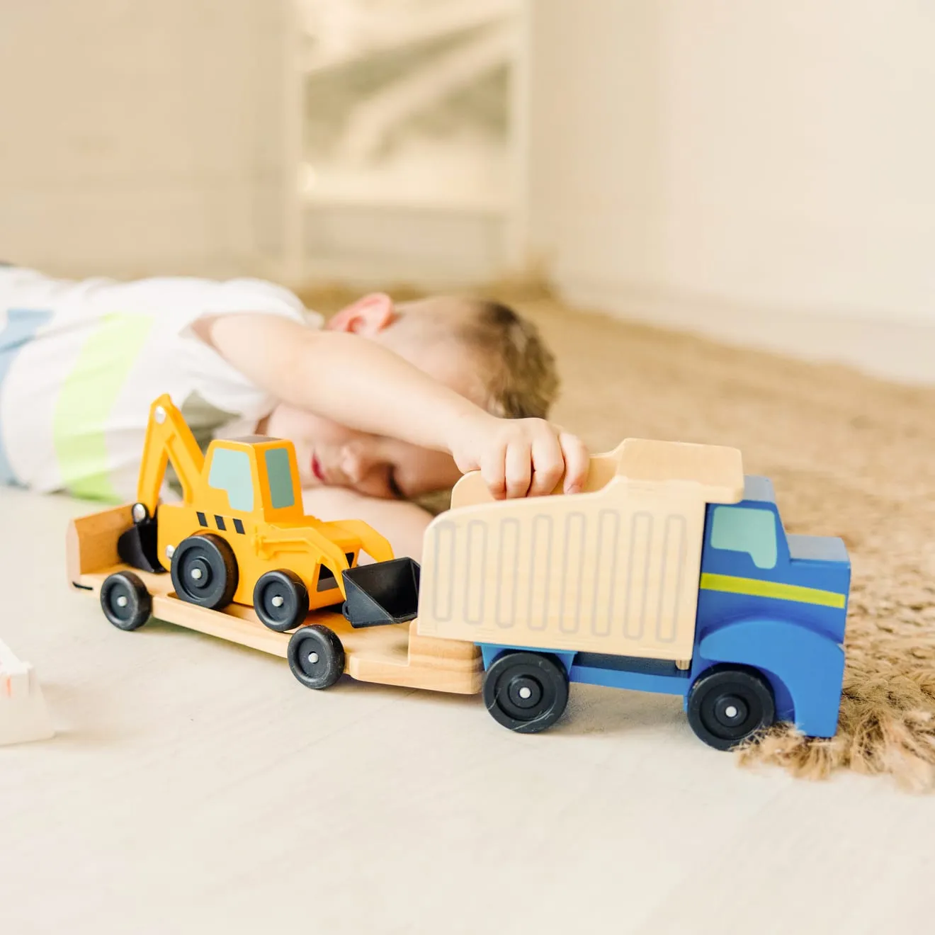 Melissa & Doug Dump Truck & Loader Kipplaster Holz 8-teilig