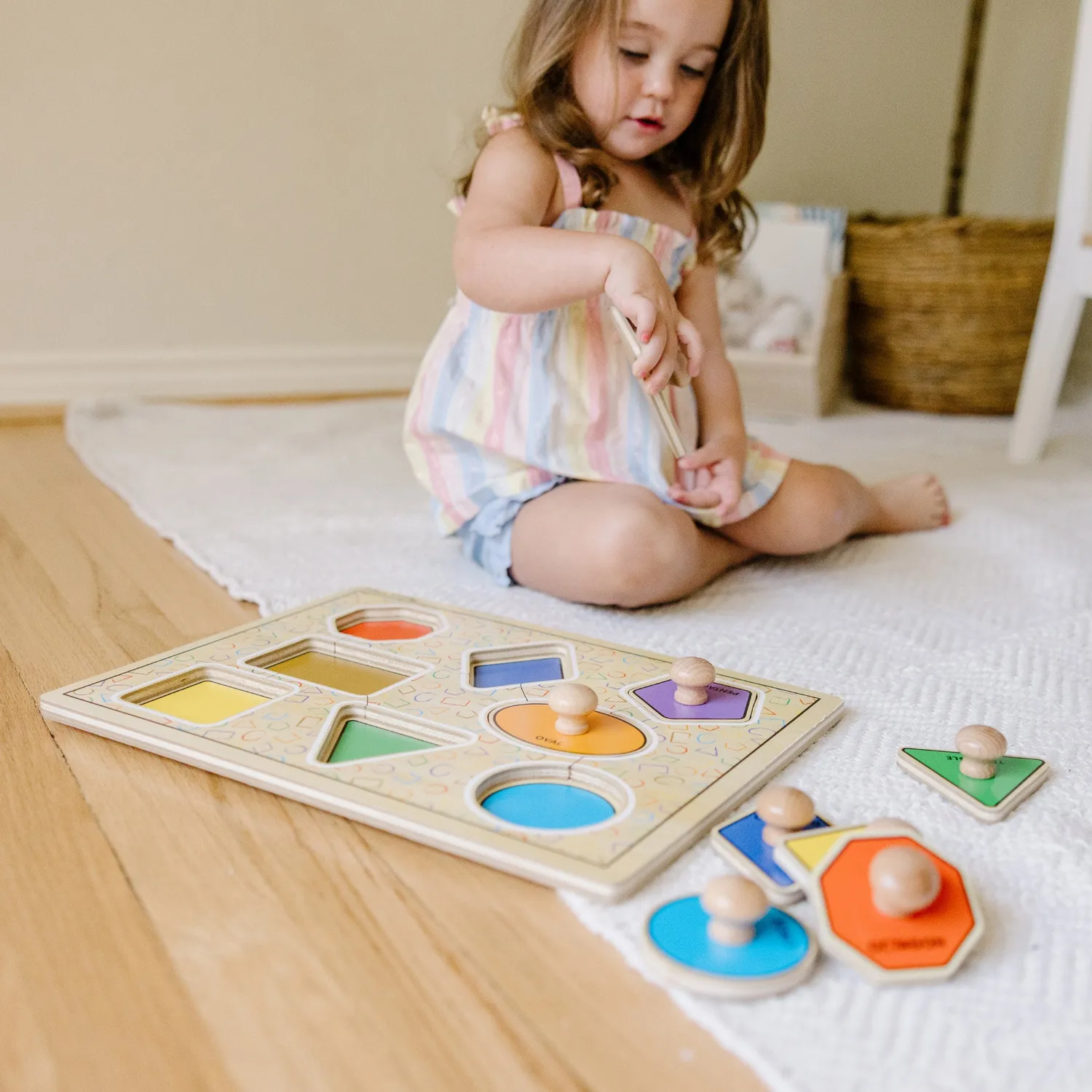 Melissa & Doug Deluxe Steckpuzzle Formen Holz 8-teilig