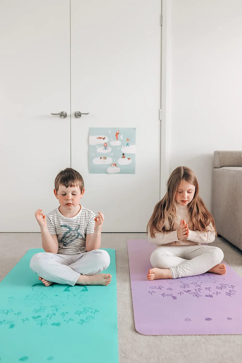 Buki Yogamatte Kinder 61x150 cm Grün Lila ab 4 Jahren