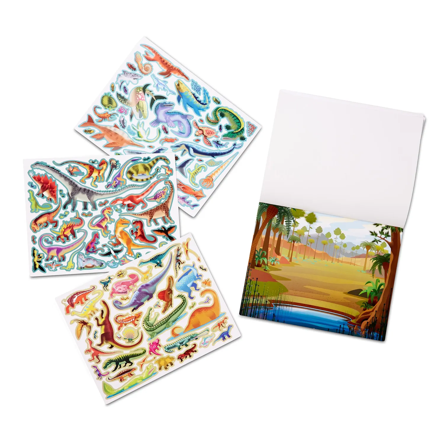 Melissa & Doug Reusable Sticker Pad Stickerbuch Dino Urzeit