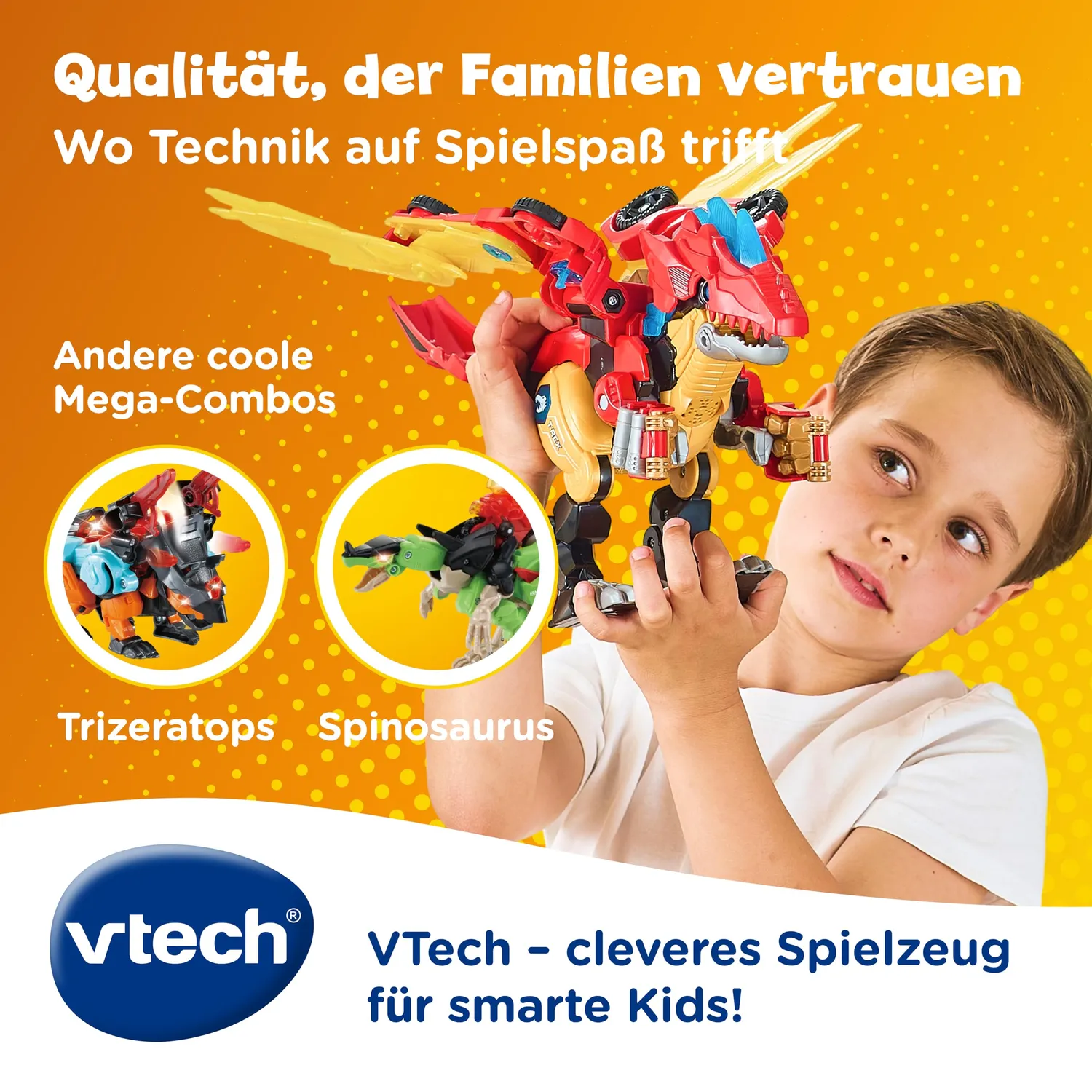 VTech Switch & Go Dinos Combo Mega Drache 2-in-1 T-Rex Auto 3-8
