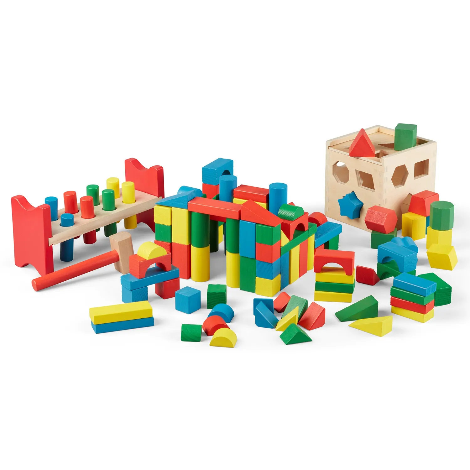Melissa & Doug Stack Sort Pound Holzspielzeug Set 3-teilig
