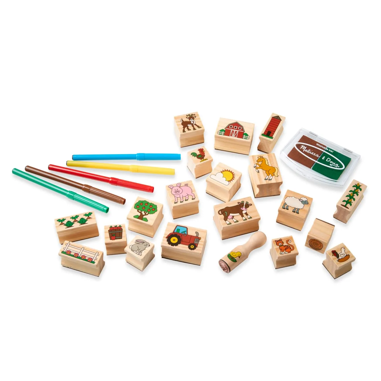 Melissa & Doug Stamp-a-Scene Farm Stempelset 20-tlg abwaschbar
