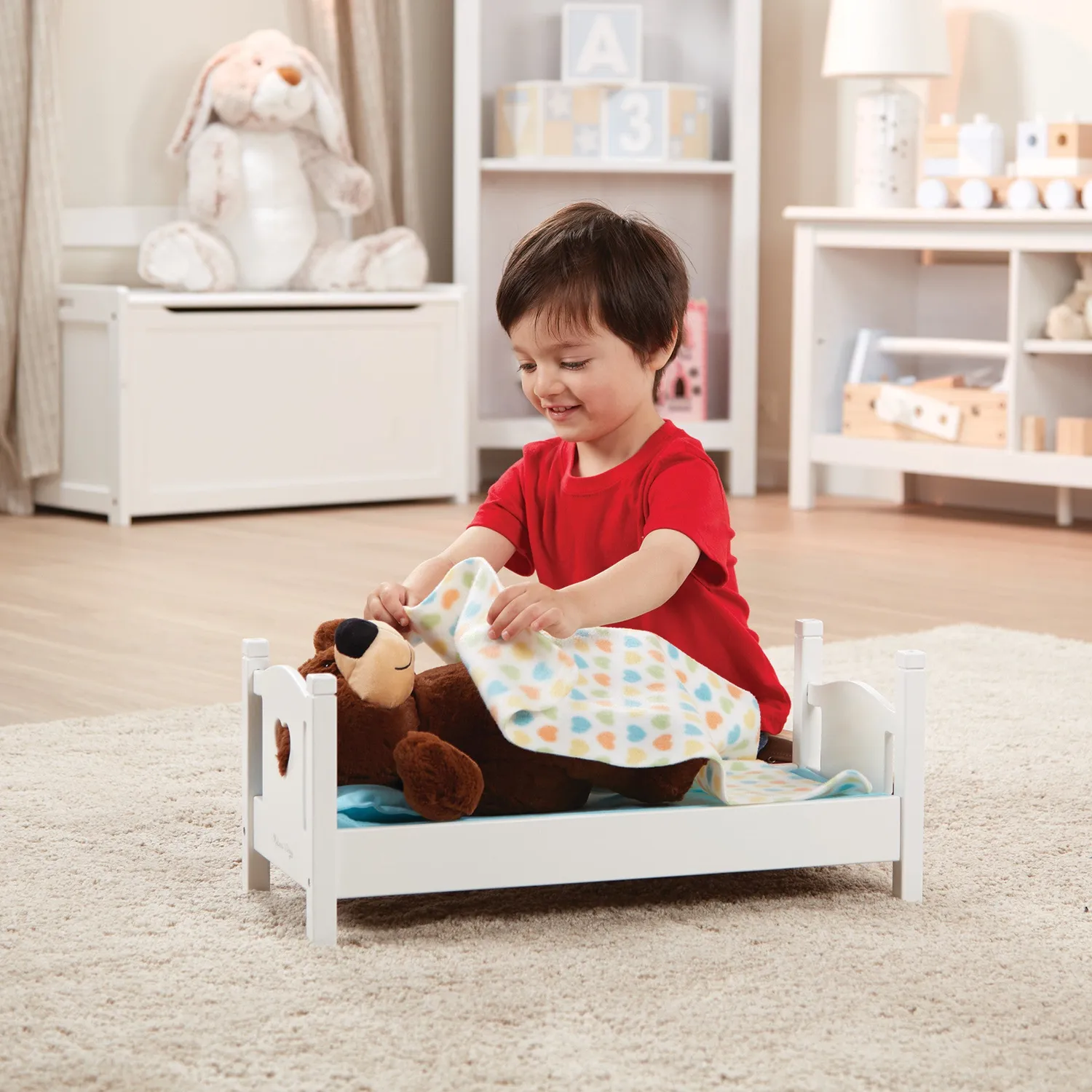 Melissa & Doug Mine to Love Puppenbett Holz weiß 45cm Puppen