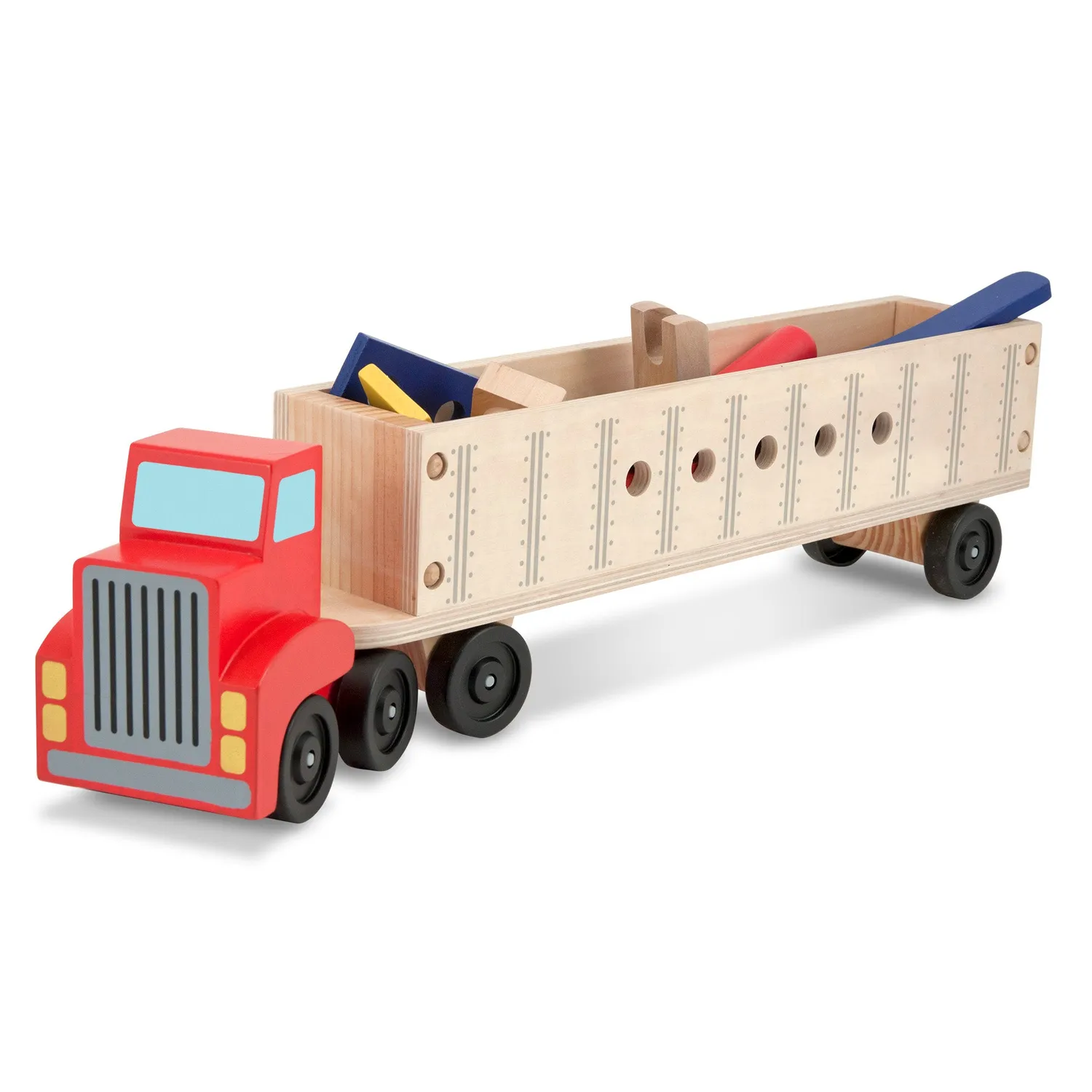 Melissa & Doug Big Rig Bauset Holz-LKW 22 Teile ab 3 Jahre