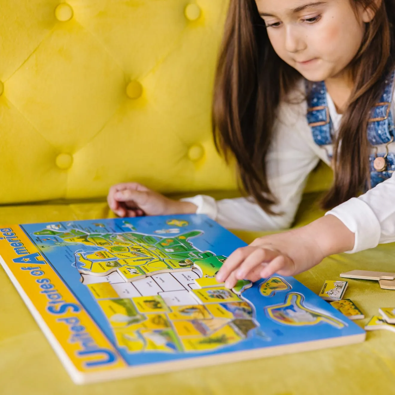 Melissa & Doug USA Karte Holzpuzzle 45-teilig Lernen