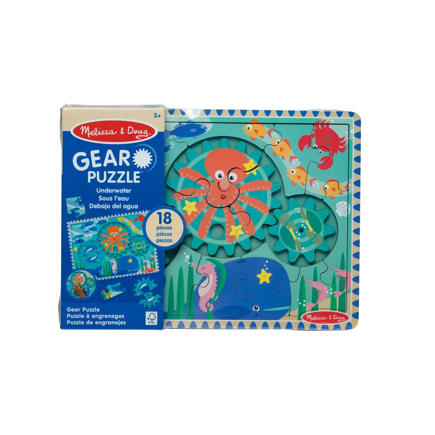 Melissa & Doug Wooden Underwater Gear Puzzle 18 Teile Holzpuzzle