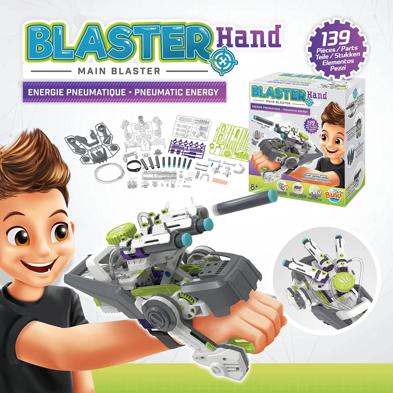 Buki 7080 Hand Blaster Schaumstoff 6 Darts ohne Batterie