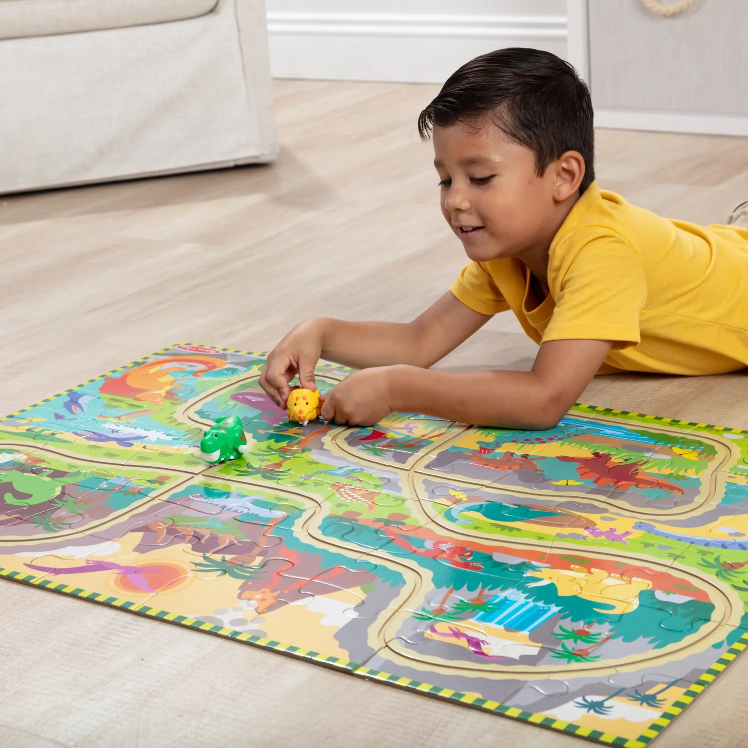 Melissa & Doug Dinosaur Adventure Tracks Bodenpuzzle 48 Teile