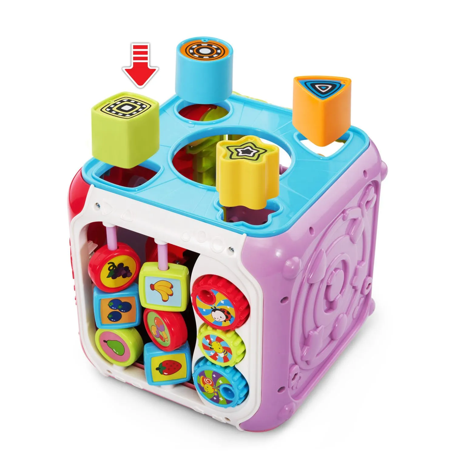 VTech Sortier- Entdeckungs-Aktivitätswürfel rosa 9 Monate