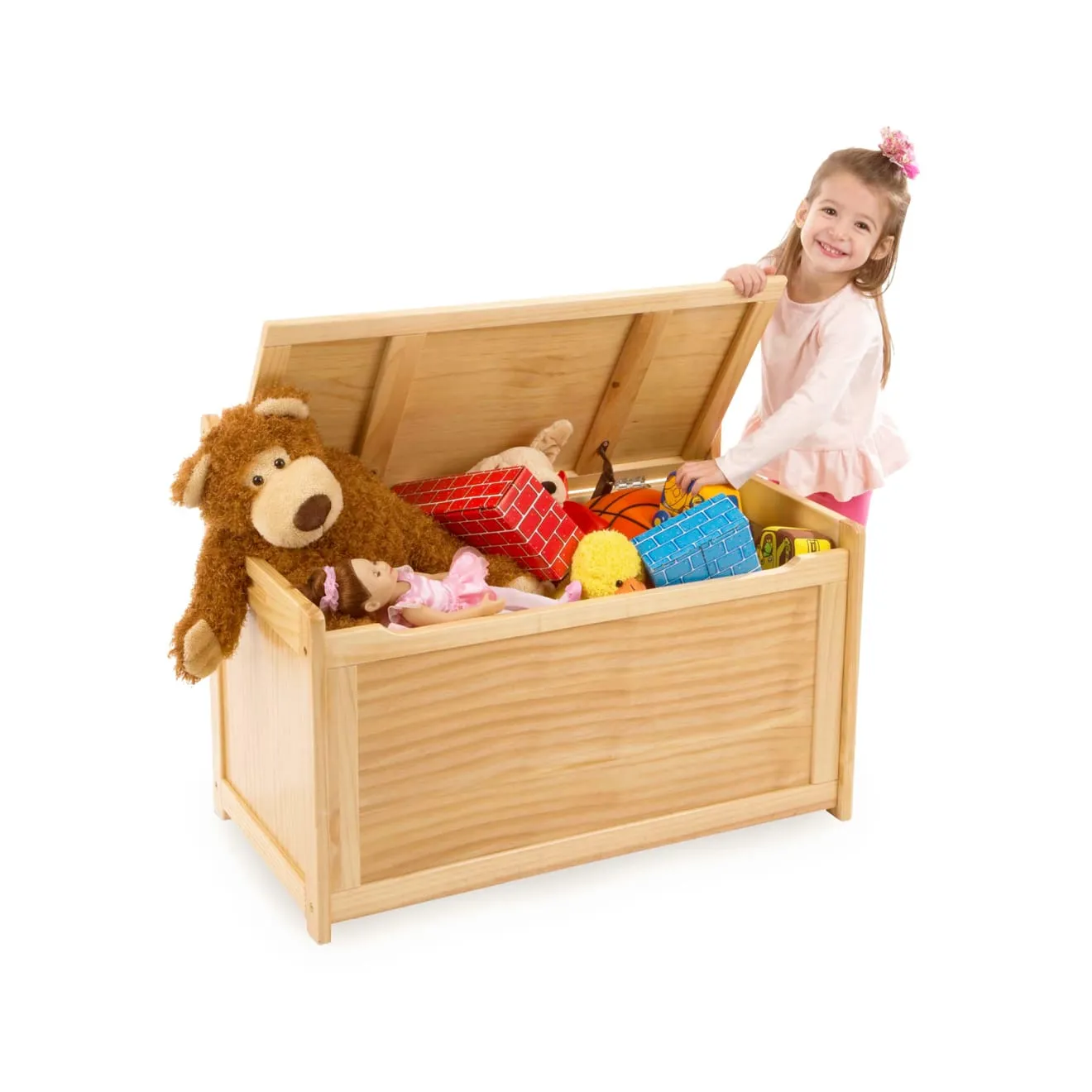Melissa & Doug Wooden Toy Chest Spielzeugkiste Honig Holz