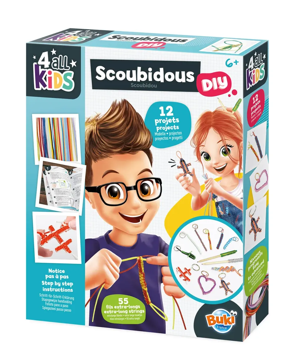 Buki France FK002 Scoubidous Set 55 Bänder Glitzer