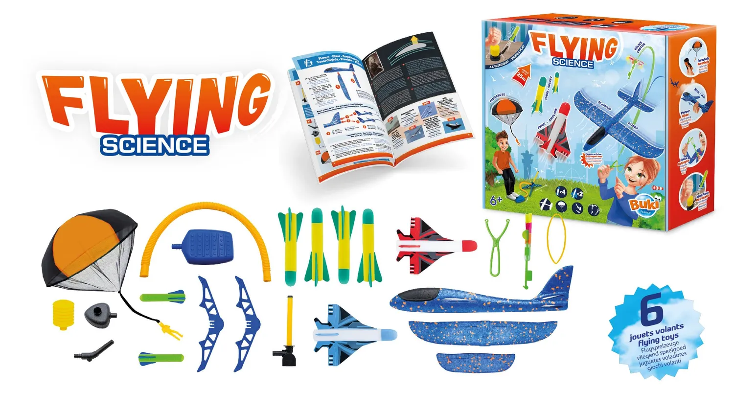 Buki 2173 Flying Science Flugspielzeug Set 6-tlg draußen