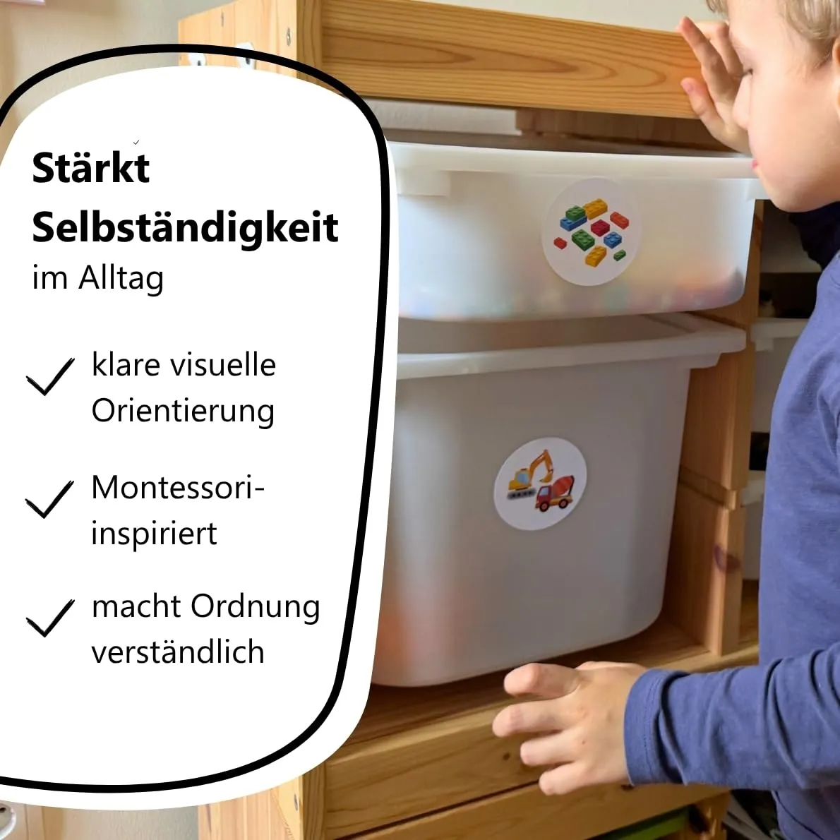HANNIline Ordnungssticker Kinder 54 Sticker 6,5 cm Papier