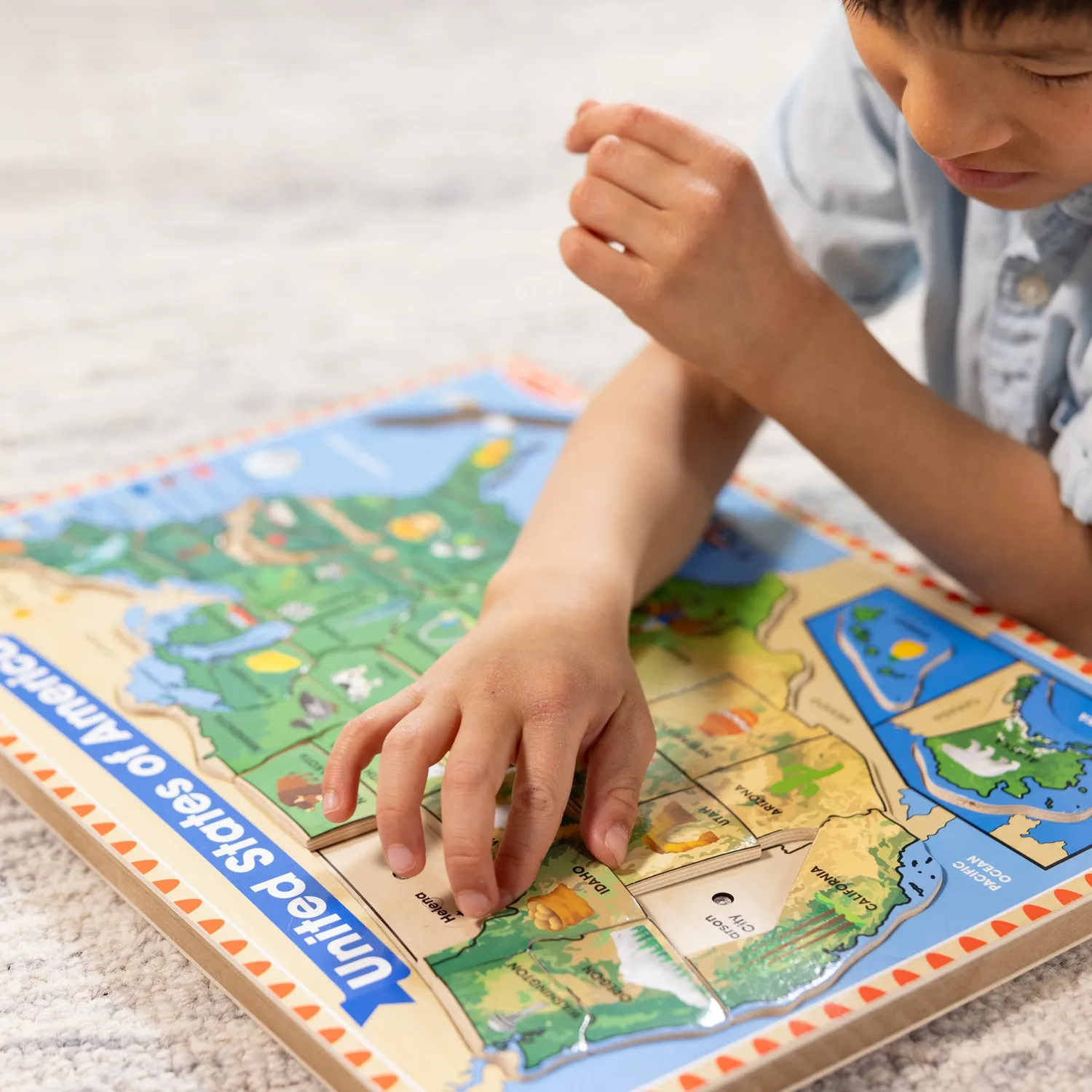Melissa & Doug USA Soundpuzzle Holz 40-teilig USA-Karte