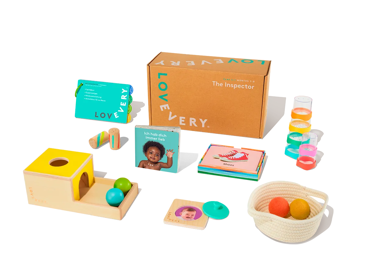 Lovevery Play Kits Inspektor-Set Spielzeugset Deutsch Objektpermanenz