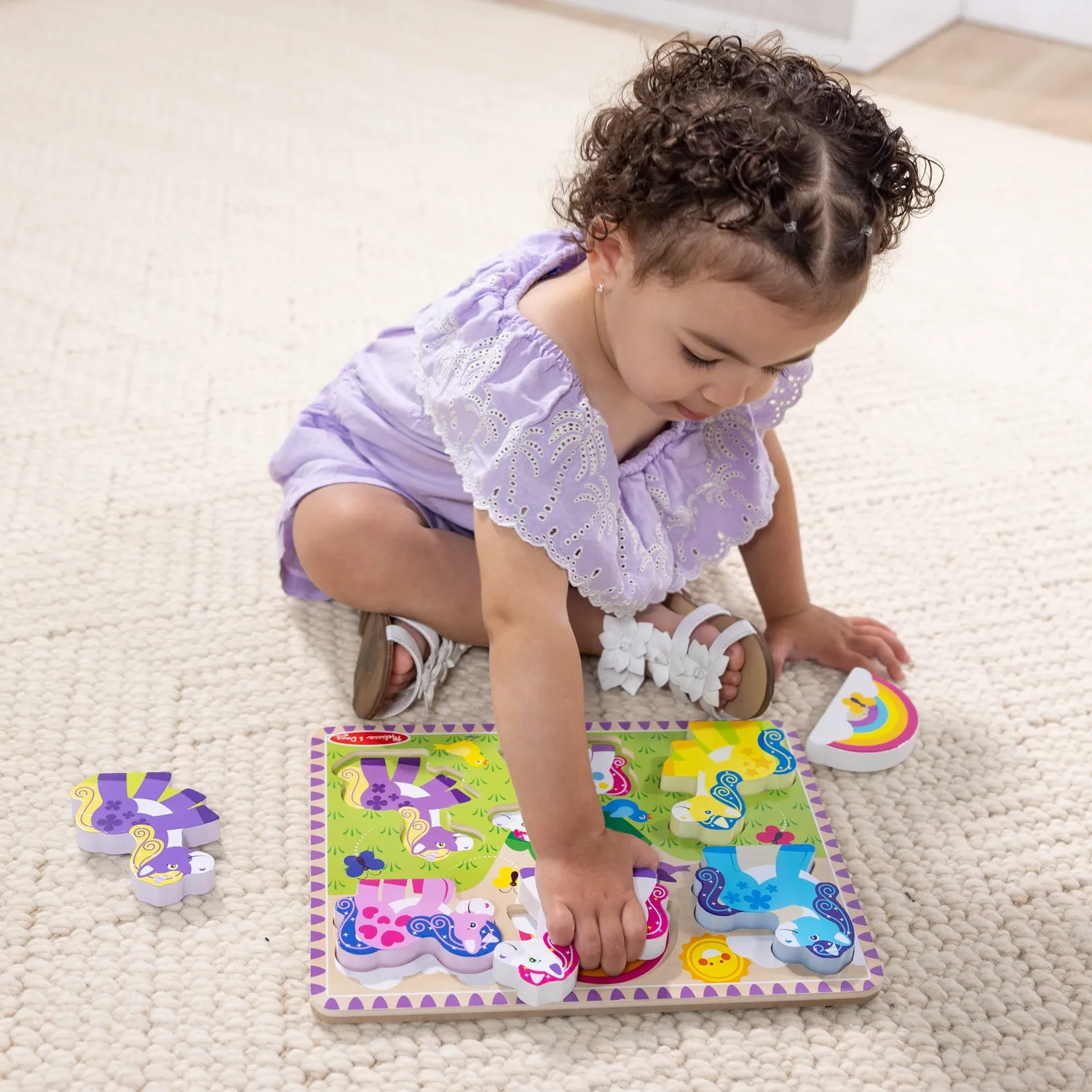 Melissa & Doug Unicorn Puzzle Einhorn Holz 6-teilig