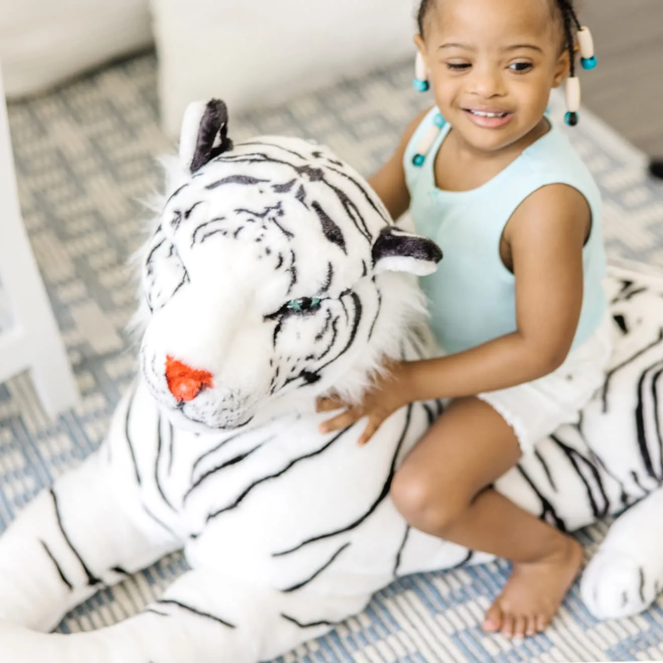 Melissa & Doug Weißer Tiger Kuscheltier groß gestreift